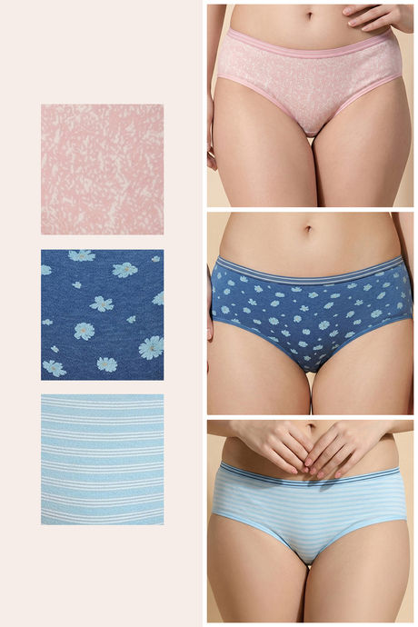 Zivame Regular Rise Full Coverage Hipster Panty (Pack of 3) - Multicolor — image 2